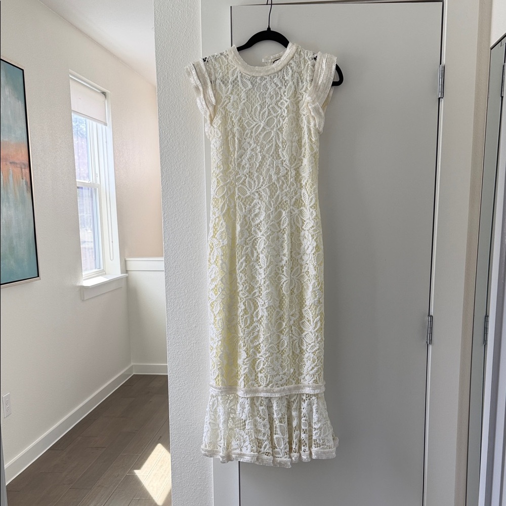 Alexis Ivory Lace Midi Dress